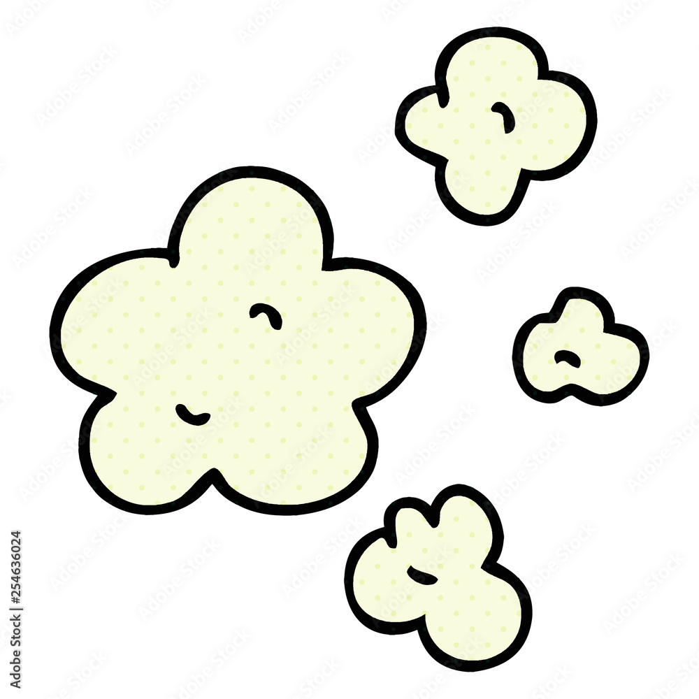 quirky comic book style cartoon clouds