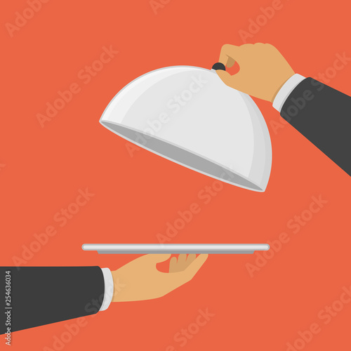 Hand opening silver cloche.