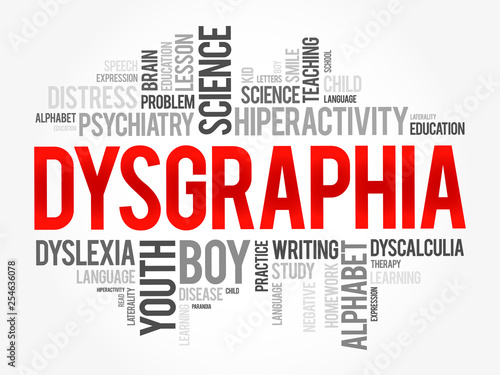 Dysgraphia word cloud collage, education concept background