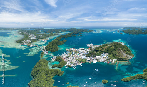 Wide angle aerial shot of Palau © Lightning Strike Pro