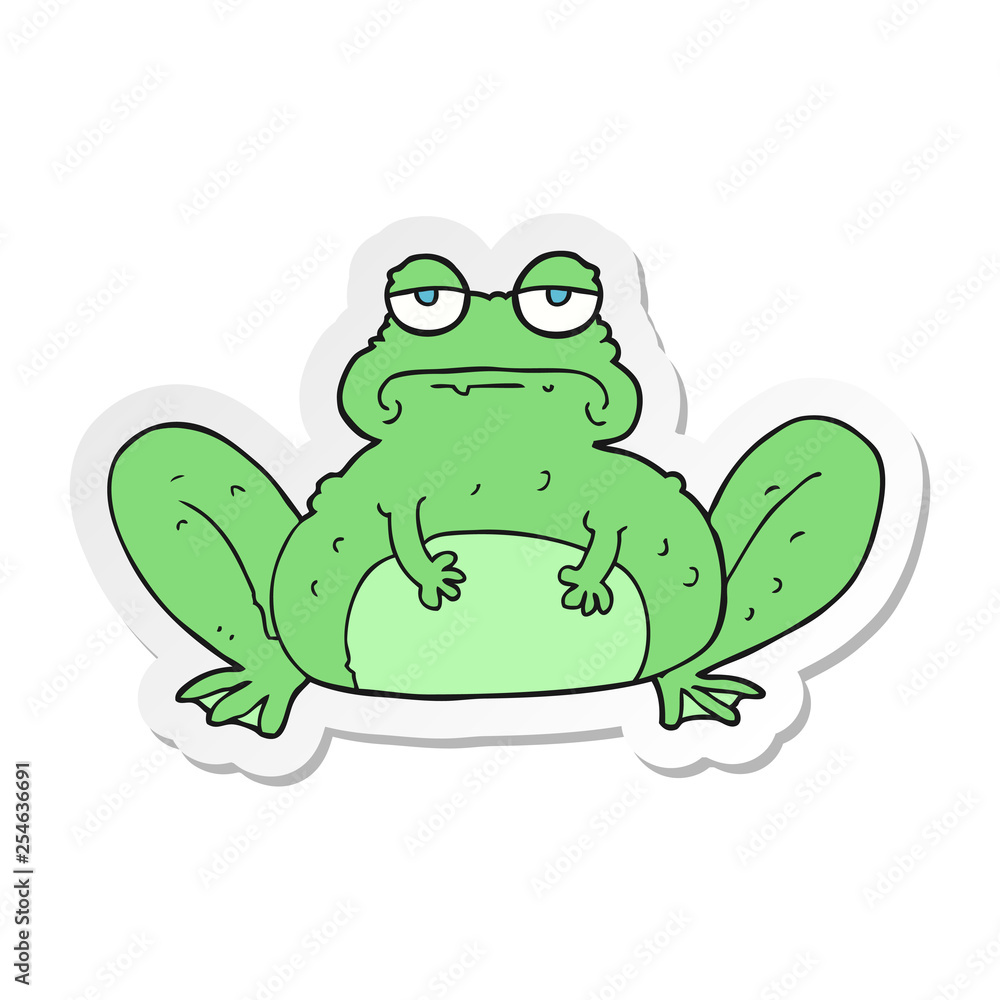 sticker of a cartoon frog sticker of a cartoon frog