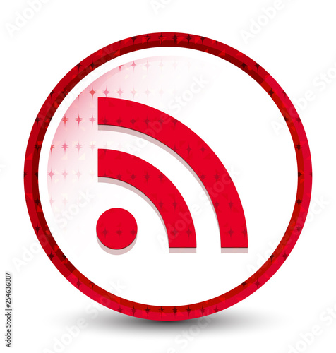 RSS icon misty frozen red round button