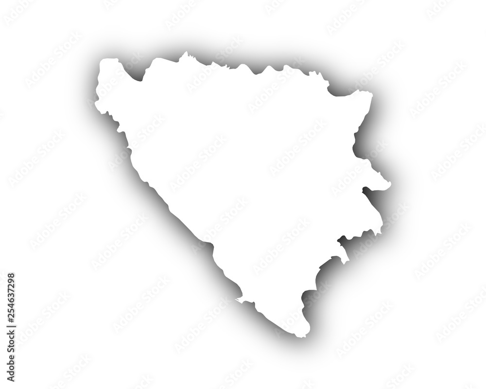 Karte von Bosnien und Herzegowina mit Schatten