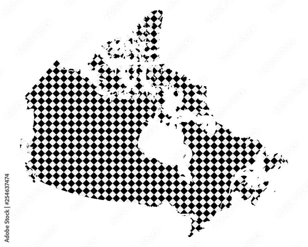 Fototapeta premium Karte von Kanada mit kleinen Rauten