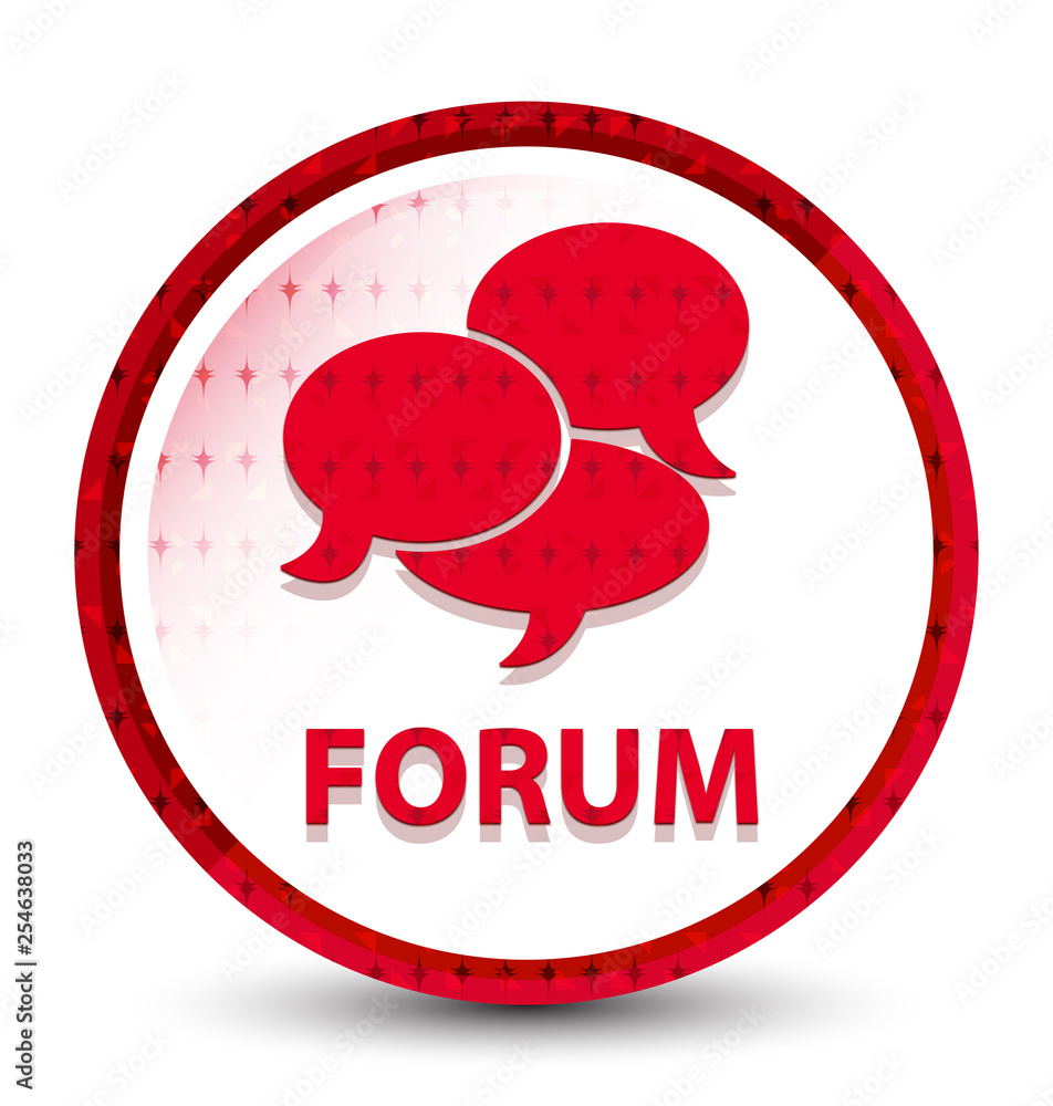 Forum (comments icon) misty frozen red round button Forum (comments icon) misty frozen red round button