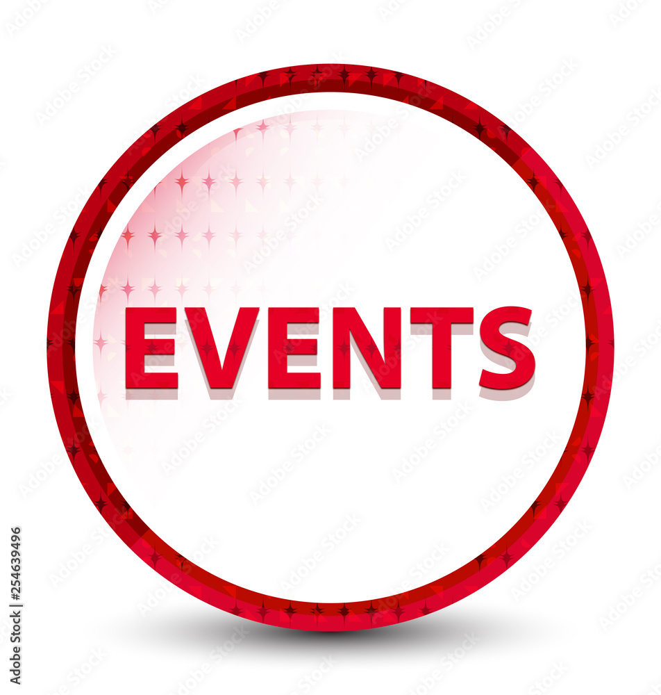 Events misty frozen red round button Events misty frozen red round button