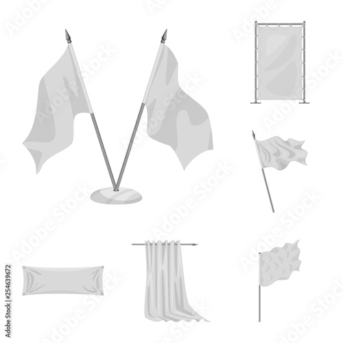 Isolated object of promotional  and textile  sign. Set of promotional  and white  stock symbol for web.