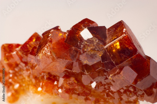 Natural mineral red vanadinite cubes texture