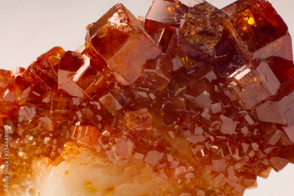 Natural mineral red vanadinite cubes texture Natural mineral red vanadinite cubes texture
