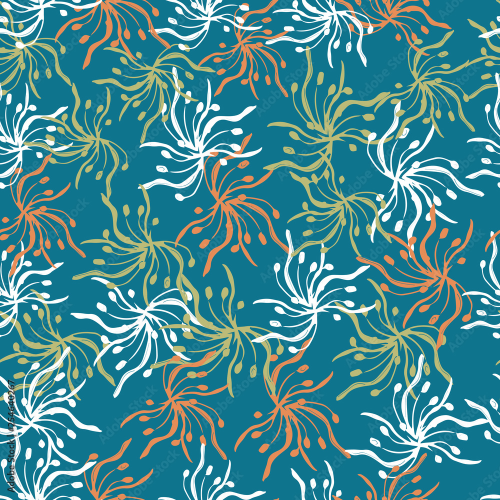 Seamless background with vector flowers ornament tile. Endless texture for your design, advertisement, posters Seamless background with vector flowers ornament tile. Endless texture for your design, advertisement, posters