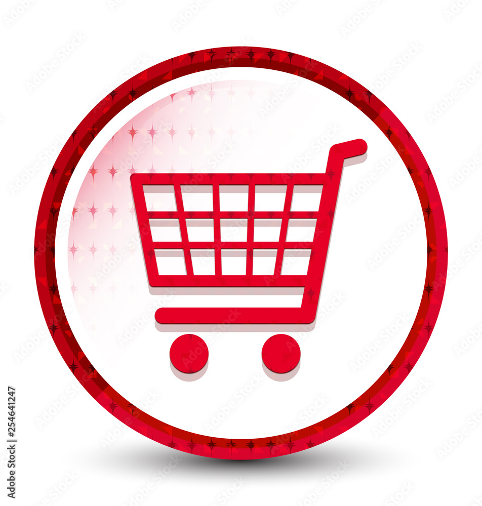 Ecommerce icon misty frozen red round button Ecommerce icon misty frozen red round button
