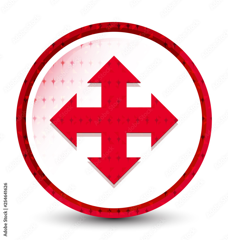 Move icon misty frozen red round button Move icon misty frozen red round button
