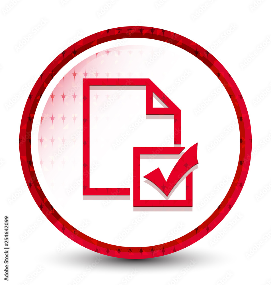 Survey icon misty frozen red round button Survey icon misty frozen red round button