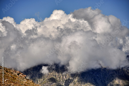 Closeup mountains scenes in national park Dombai, Caucasus, Russia