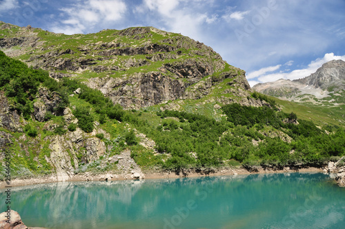 Lake scenes in mountains  national park Dombai  Caucasus  Russia  Europe