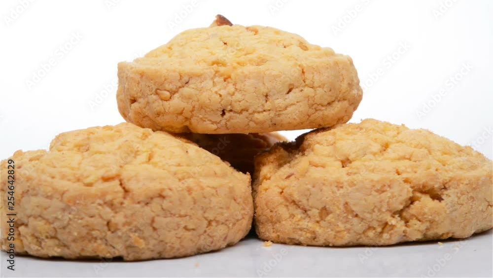 side view cocknut flavor walnut cookies rotating side view cocknut flavor walnut cookies rotating