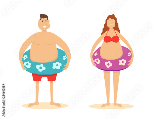 Man and Woman with Life Ring