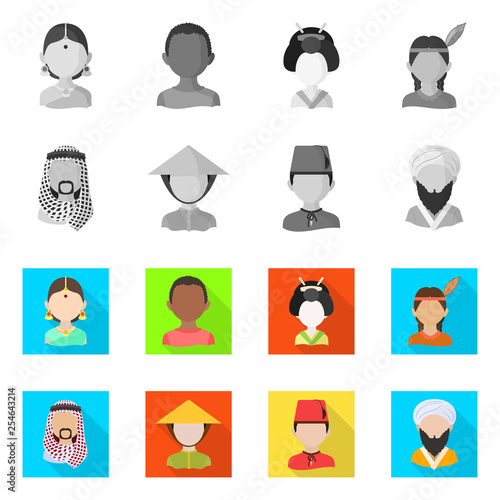 Isolated object of imitator and resident symbol. Collection of imitator and culture stock symbol for web.