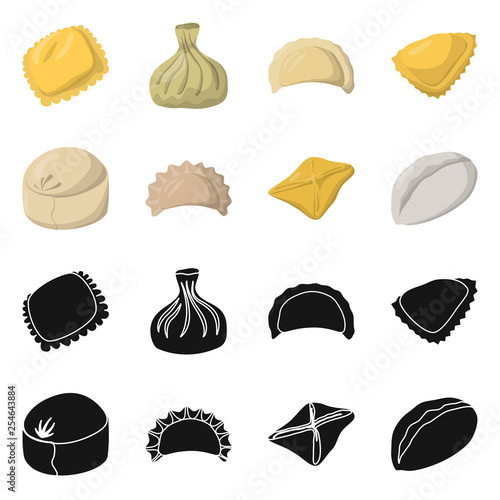 Isolated object of products  and cooking logo. Collection of products  and appetizer stock vector illustration.