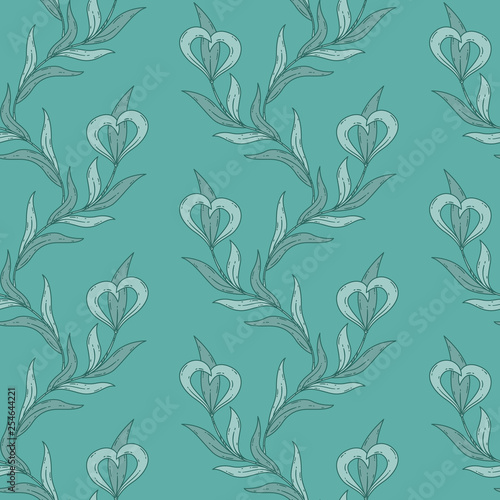 Seamless floral pattern in blue tones.