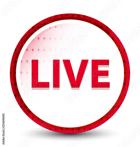 Live misty frozen red round button