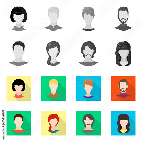 Isolated object of professional and photo sign. Set of professional and profile vector icon for stock.
