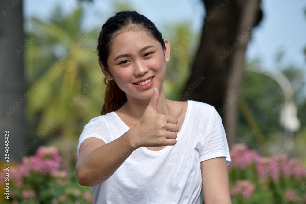 Beautiful Filipina Female With Thumbs Up Beautiful Filipina Female With Thumbs Up