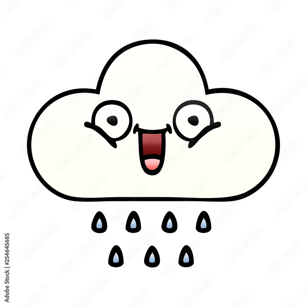 gradient shaded cartoon rain cloud gradient shaded cartoon rain cloud