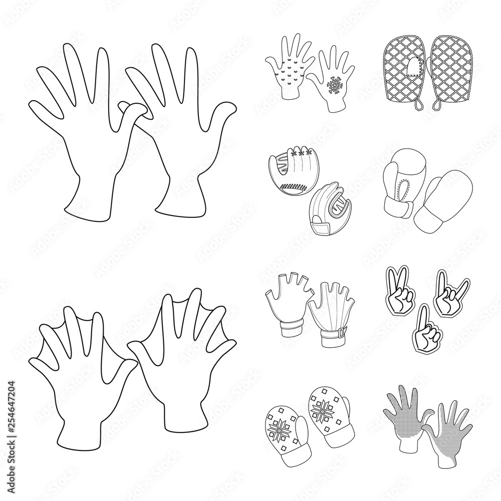 Fototapeta premium Vector design of accessory and style sign. Set of accessory and distinctive stock symbol for web.