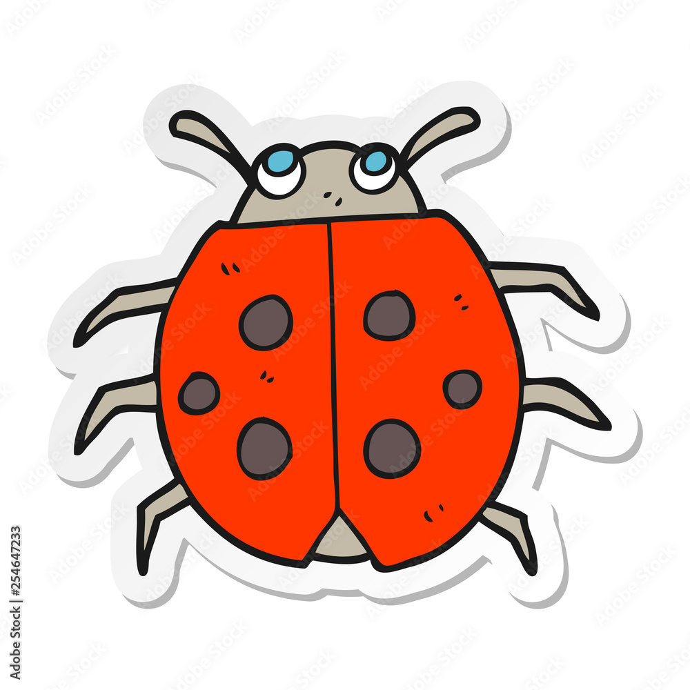sticker of a cartoon ladybug sticker of a cartoon ladybug