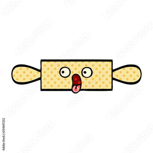 comic book style cartoon rolling pin