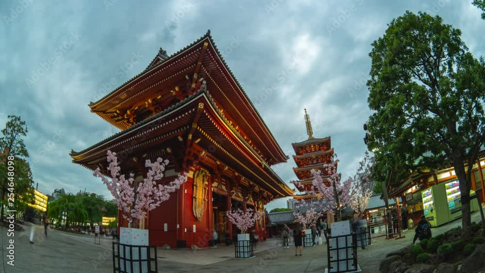 Sensoji Temple day to night time laspe in Tokyo, Japan Sensoji Temple day to night time laspe in Tokyo, Japan