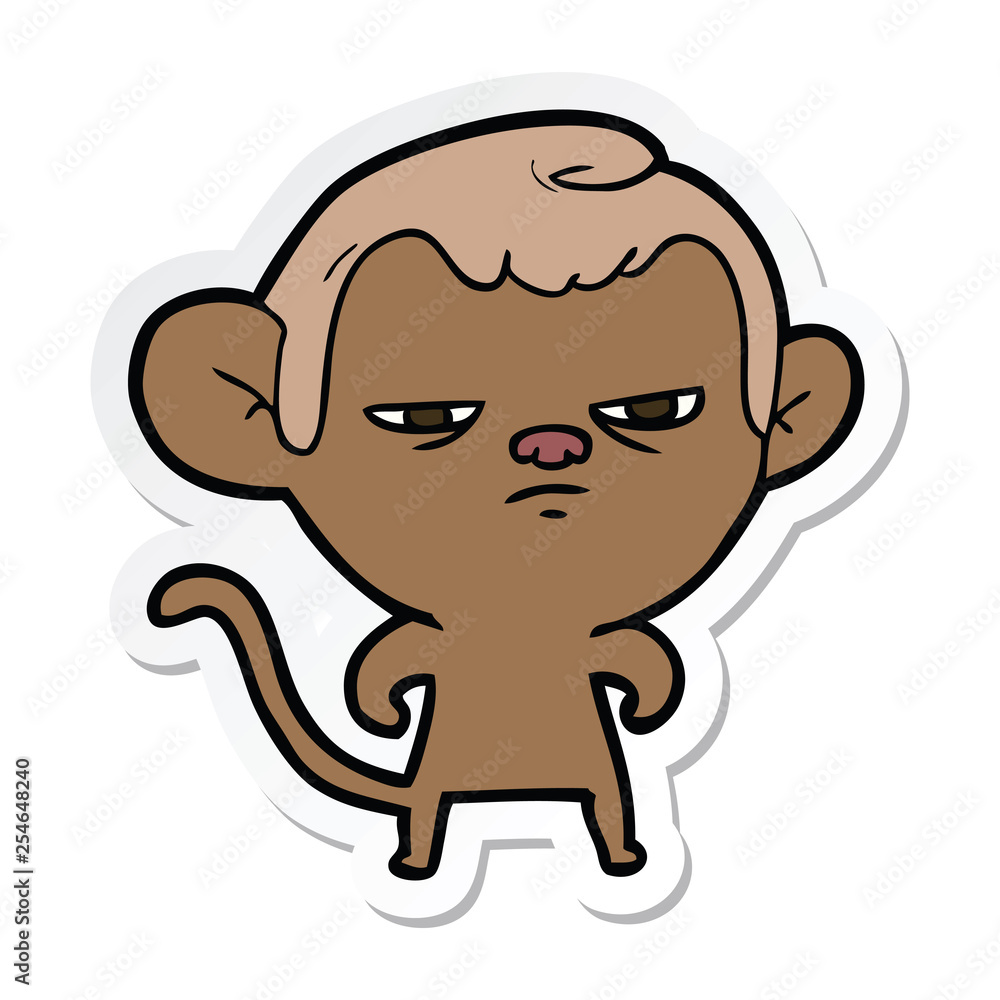 sticker of a cartoon monkey sticker of a cartoon monkey