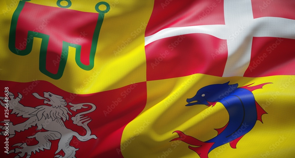 Official flag of Auvergne Rhône Alpes. France. Official flag of Auvergne Rhône Alpes. France.