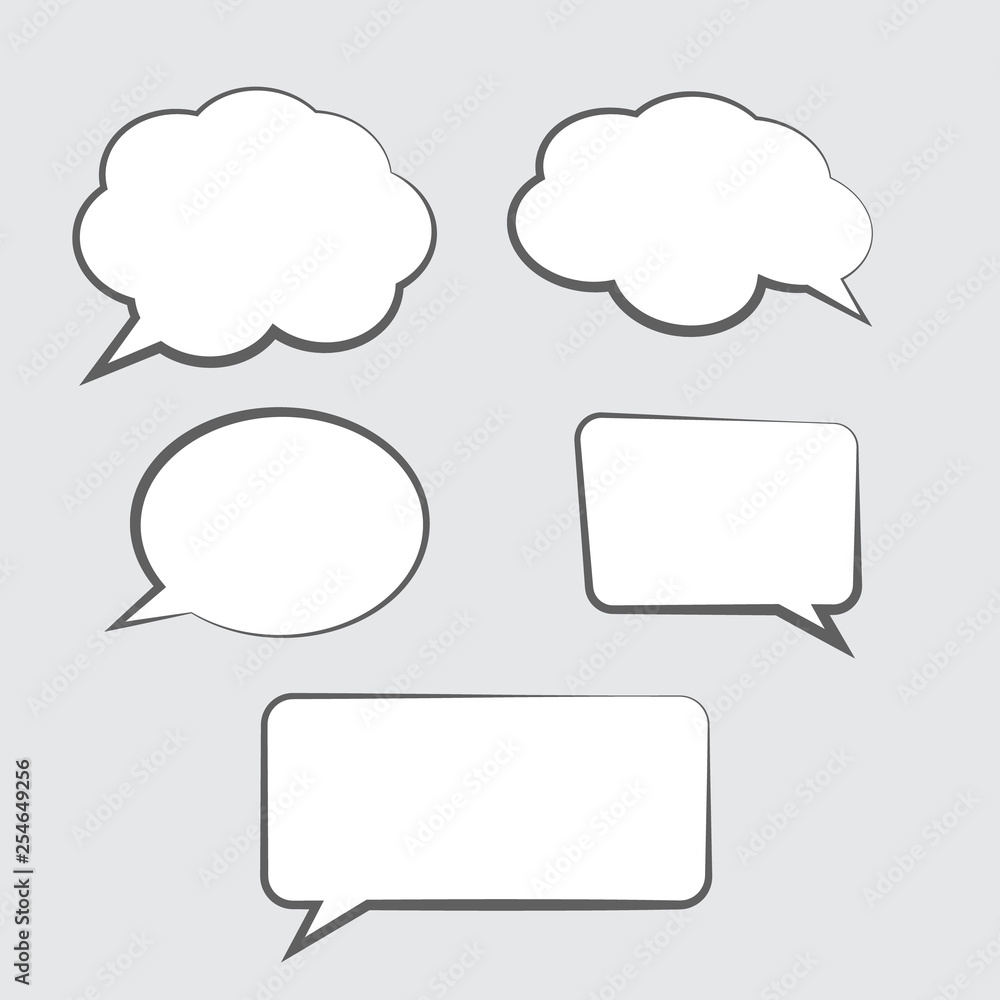 Set of speech bubbles. Cloud bubble speech for communication Set of speech bubbles. Cloud bubble speech for communication