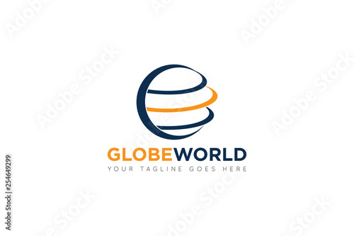 globe logo and icon Vector illustration design Template