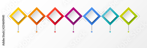 Empty rhombus infographic template. Vector.