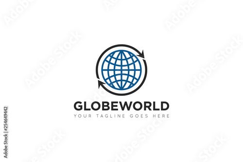 globe logo and icon Vector illustration design Template