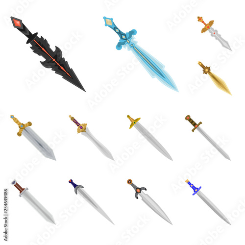 Wallpaper Mural Isolated object of sword  and dagger  sign. Set of sword  and weapon stock vector illustration. Torontodigital.ca