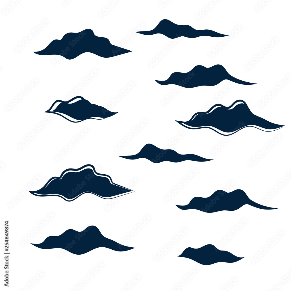 Japanese Blue Pattern. Japanese vector patterns set Japanese Blue Pattern. Japanese vector patterns set