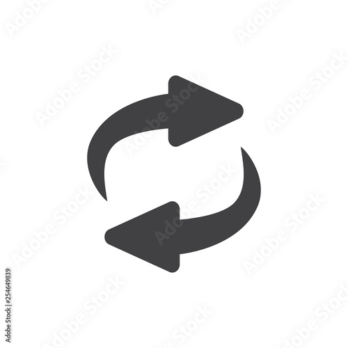 Exchange icon illustration. Flip over or turn arrow. Reverse sign photo