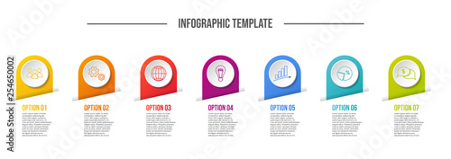 Colorful infographic with business icons. Vector