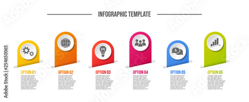 Round business infographic with icons. Vector