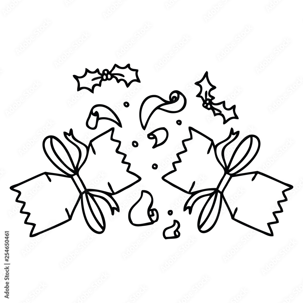 Fototapeta premium quirky line drawing cartoon popped cracker
