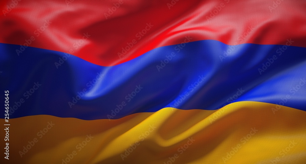Fototapeta premium Official flag of the Republic of Armenia. Hayastani Hanrapetut’yun.