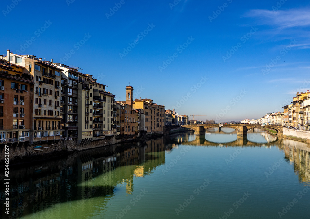 Florence with the Arno River and the Ponte Vechio