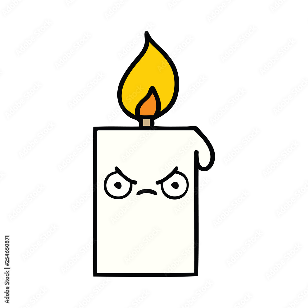 cute cartoon lit candle cute cartoon lit candle