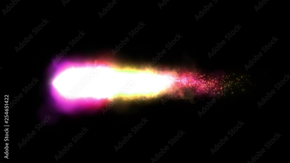Shockwave Power Fire Meteor Loop/ Animation of a powerful fire comet with speed explosion wave effect, fluid distortion and turbulence effects seamless looping