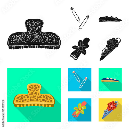 Vector illustration of beauty and fashion icon. Set of beauty and female stock symbol for web.