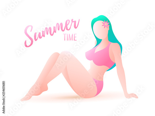 Summer sitting girl